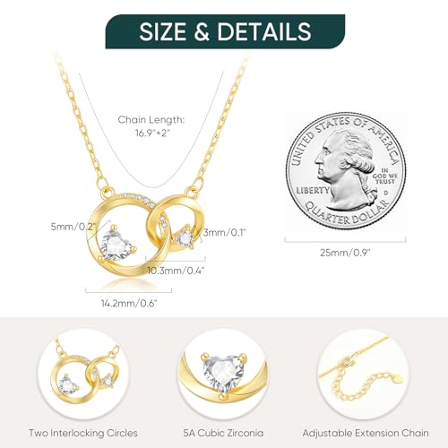 Save 60% on Dainty Gold-Plated Interlocking Circle Necklace for Women - Image 4