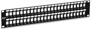 TRENDnet 48-Port Blank Keystone 2U HD Patch Panel, TC-KP48, Cat 5/5E/6/6A, 2U 19 Inch RackMount Ready, HD Keystone Network Patch Panel, Recommended with TC-K25C6 & TC-K50C6 Cat6 Keystone Jacks