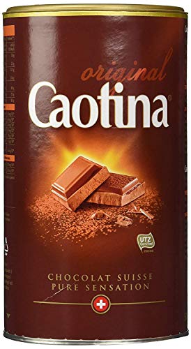 Caotina Trinkschokolade, Kakao Pulver mit feinster Schweizer Schokolade Original Schokolade Dose weiß + Vollmilch, 2er Pack, (2x500g)