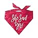 She Said Yes! Wedding Engagement Dog Bandana (332 Red Scrunch, One Size)