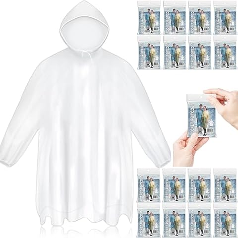 MZYIWUU 16 Pack Disposable Rain Ponchos for Adults, Ponchos Family Pack with Hood, Portable Rain Poncho for Women and Men,Clear Travel Rain Poncho for Outdoor, Daily Use Cover