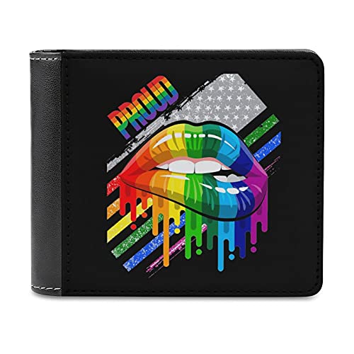 Funnystar 95Lesbian Rainbow Lips Pride Money Clip Wallet Card Holder With Cash Bill Pocket And 8 Credit Card Pockets #TOP3