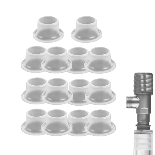 JCUGSBS Sello de Grifo Estanco,14 Piezas Sello de Silicona para Grifo,Grifo Junta Silicona Materia Prima Cinturón,Junta a Prueba de Fugas,Conveniente,Adecuada para Varios Accesorios de Plomería,blanco