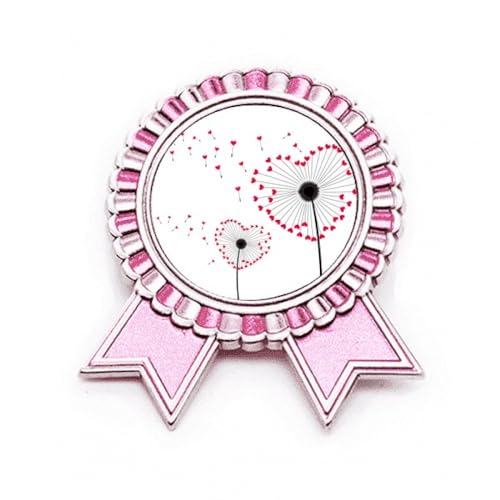 Broche en forme de pissenlit rose en métal taille M pour égayer une tenue trop sobre
