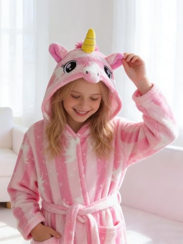 Image of Doctor Unicorn Soft Unicorn Hooded Bathrobe Sleepwear - Unicorn Gifts for Girls