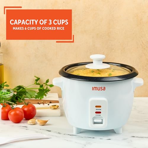 image for IMUSA Mini Electric Rice Cooker 6 Cup Cooked 3 Cup Uncooked – Cerami