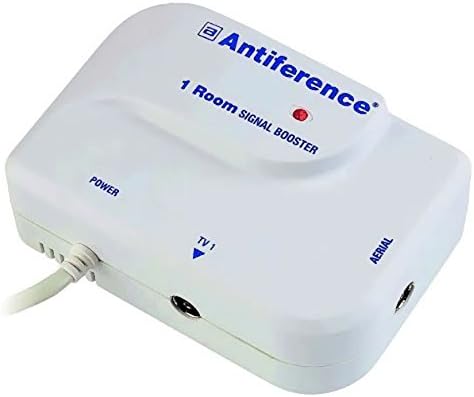 Antiference 1 Way TV Signal Amplifier Booster Tuned to Cut Out 4G - White