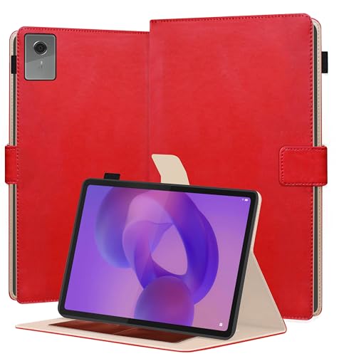 Image of TGK Flip Cover for Lenovo Idea Tab Plus 12.1 inch Tablet Case TB361FU TB361ZU with Stylus Holder (Red)