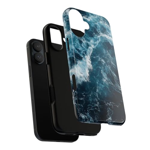 Coque iPhone 16 Plus Ocean Waves rigide brillante haute finition
