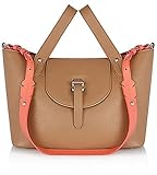 melonenarten cantaloupe  Meli Melo Thela Color Block Small Tan Leather Satchel Ladies Bag