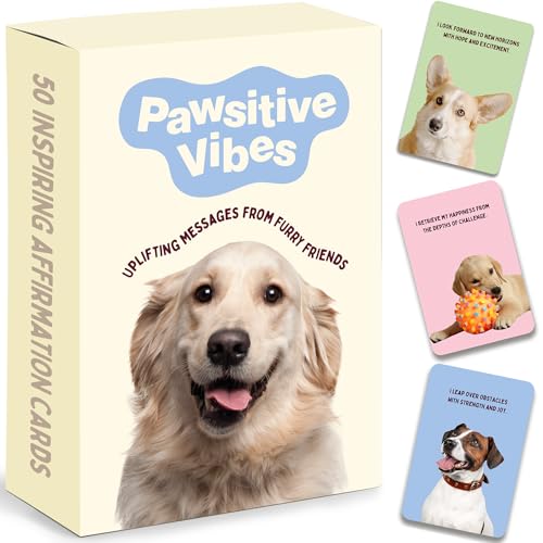 Pawsitive Vibes - Positive Affirmation Cards for Dog Lovers | Daily Inspirational Affirmations & Proven Self-Care Techniques for Stress & Anxiety Relief | Perfect Dog Mom or Furr Dad Gifts