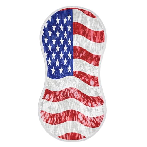 American Flag Burp Cloths Cotton Baby Washcloths,Large 22x11in Burping Cloth Absorbent and Soft for Newborn Baby Boys and Girls,2 Pack