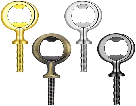 Abeillo 4 Pieces Metal Bottle Openers Stainless Steel Bottle Opener Inserts Kits Threaded Beer Opener Hardware for DIY Bottle Opener Project Craft Wood Turning (Thread Diameter 7 mm)
