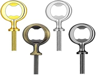 Abeillo 4 Pieces Metal Bottle Openers Stainless Steel Bottle Opener Inserts Kits Threaded Beer Opener Hardware for DIY Bottle Opener Project Craft Wood Turning (Thread Diameter 7 mm)