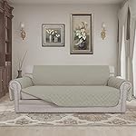 Easy-Going Reversible Oversized Couch Cover for 3 Cushion Couch Sofa Cover for Dogs Water Resistant Furniture Protector Cover with Foam Sticks for Pet (Oversized Sofa, Beige/Beige) - Image 2