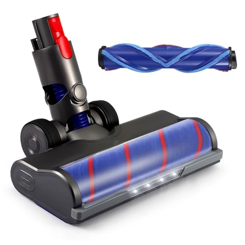 Vacuum Cleaner Brush Head Replacement Compatible with Dyson V7 / V8 / V10 / V11 / V15/V8Slim, Flexible 180° Swivel Dyson Direct Drive Head with 4 Led Headlamps For Carpet & Hardfloor With Replacement