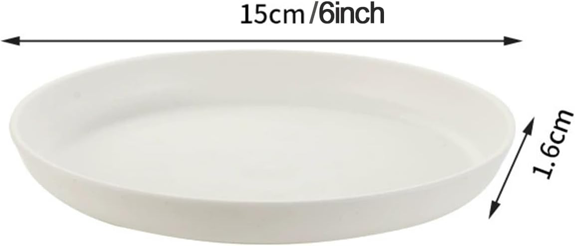 10 Pack 6 inch Unbreakable Wheats Straw Plates Reusable Plate Set - Dishwasher & Microwave Safe for Dinner Dishes Salad Pasta Safe Healthy Dinner Plates kit Plastic Plates Reusable (White)