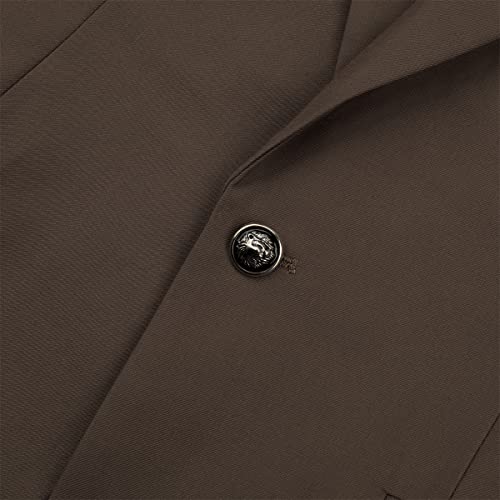 Mens Luxury 3 Piece Suit 1 Button Slim Dinner Party Jacket Plaid Vest Pants Set Dark Brown #TOP5