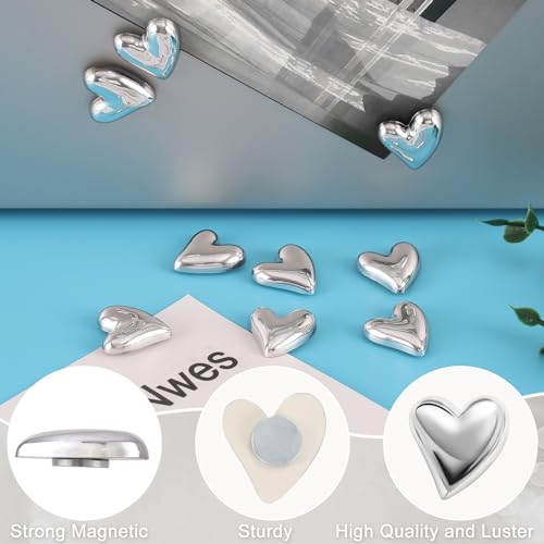 24 imanes decorativos de corazón para refrigerador miniatura 5
