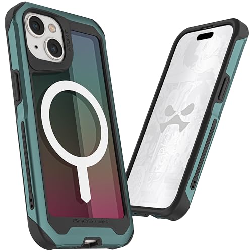 Coque Apple iPhone 15 verte MagSafe antichoc avec pare-chocs métal Ghostek Atomic - 2
