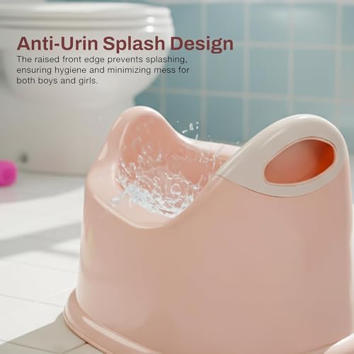 Image of Baybee Pippo Western Toilet Potty Seat for Kids 1-5 Years | Baby Potty Training Seat Chair with Anti-Urine SplashGuard, Detachable Bowl, Highback Support | Portable Kids Toilet Seat for Toddler (Pink)