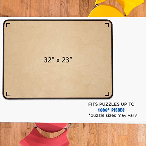 Jigsaw Puzzle Board Portable Puzzle Mat, Puzzle Organizer and Storage, Fits 1000 Piece Puzzles, Non-Slip Felt Surface, Lightweight, 23\" x 32\" - Thumbnail 7