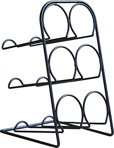 Nature Living - Botellero para 6 botellas de vino, alambre de acero, metal, diseño de botellero, para 6 botellas de vino, color negro mate