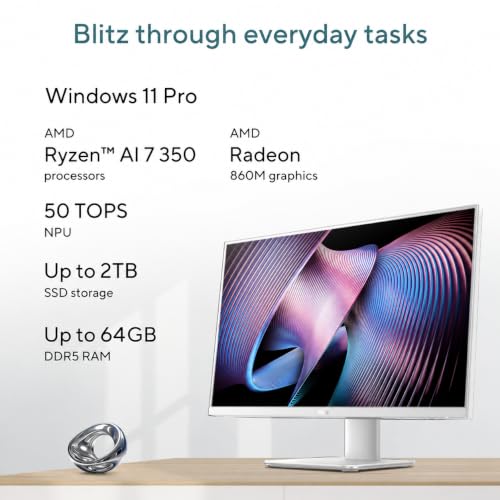 Image of ASUS VM670 27 Touchscreen All in One Desktop Computer, 64GB DDR5, 2TB SSD | AMD Ryzen AI 7 350, Win 11 Pro, 27 inch FHD IPS Anti-Glare Display, AMD Radeon 860M, Wi-Fi 6, BT 5.4, Copilot Key, Accessories