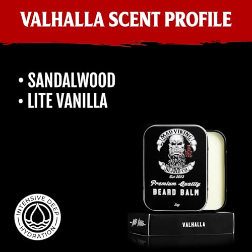 Mad Viking Valhalla Beard Balm – Non-Greasy Balm to Soften and Style with a Medium Hold - Made with Shea Butter, Beeswax & Premium Oils - Smooth Sandalwood & Vanilla Scent, Made in the USA - 2oz - Image 3