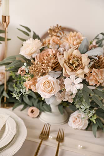 Serra Flora Artificial Flowers Combo Box Set Faux Flowers Bulk Flower Leaf With Stems For Diy Wedding Bouquets Centerpieces Baby Shower Party Home Decorations #TOP3