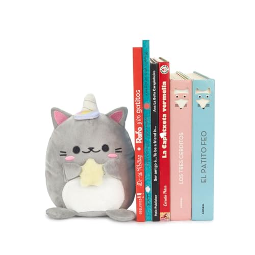 Serre-livres chat-licorne gris en tissu doux Balvi Starry