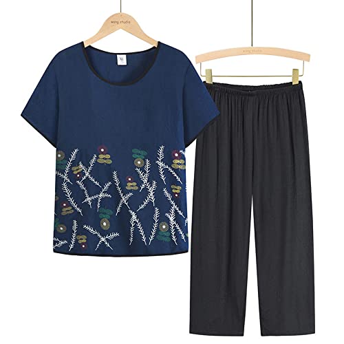 Ensemble de pyjama en coton imprimé pour soulager les bouffées de chaleur