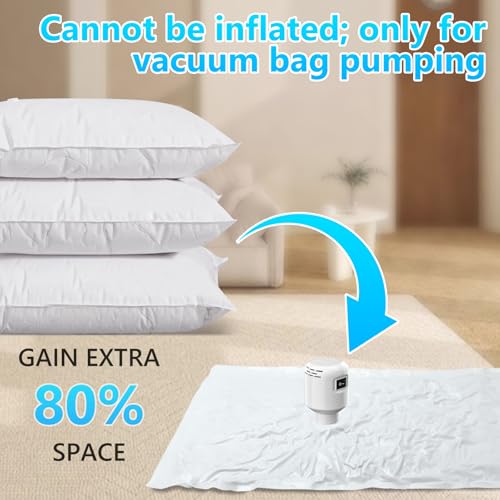 Image of GGH Electric Air Pump for vacuum seal bags Travel for clothing Vacuum Pump for Various Vacuum Seal Bags Portable Vacpack Air Pump for Compression Clothing Luggage White(Storage Bag Not Included)