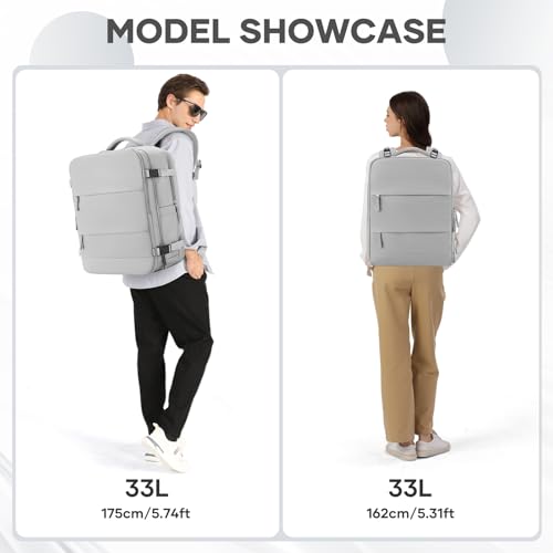 Image of coowoz Large Travel Backpack Carry On for Women Man Gym Backpacks with Laptop Compartment Mochila de Viaje Teacher Personal Item Backpack Rucksack Airplane Accessories Must Haves Grey
