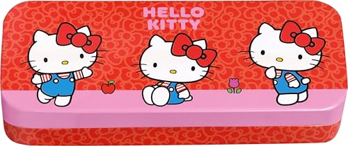 Hello Kitty Boîte de beauté à 3 Niveaux | Kit de Maquillage pour Enfant avec Brillant à lèvres, Ombre à paupières, Vernis à Ongles et Autocollants pour...
