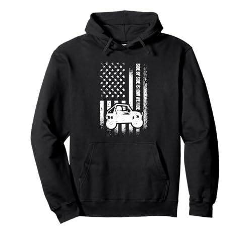 Funny SxS Side-By-Side UTV Apparel - American Flag UTV Side-By-Side Unisex Adult Black Classic Fit...