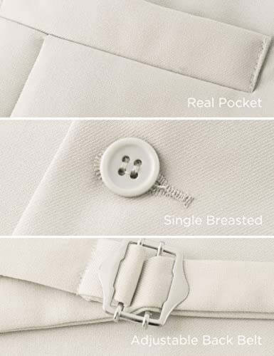 Babeyond Mens Vintage Suit Vest Business Slim Fit Suit Vest Formal Classic Vest (Beige, M) #TOP2