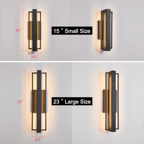 Image of Tarentlight 23-inch Modern Large Outdoor Waterproof LED Wall Light,Concealed Lighting Design,IP65 25W 3000K, ADA Compliant,Outdoor Lantern Lights for Porch,Patio,Living Room,Garage,Commercial Plaza
