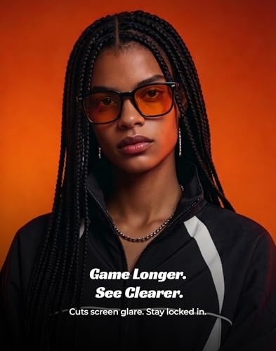Image of TIJN Premium Blue Light Blocking Glasses for Women Men Computer Gaming Use | Square TR90 Frame Nerd Eyeglasses Anti Blue Ray with Red, Orange, Clear Lens for Computer, Phone, TV and Evening Screen Use