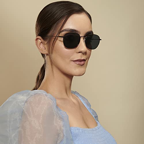 Vincent Chase By Lenskart | Matte Black Grey Full Rim Round Branded Latest and Stylish Sunglasses | Polarized and 100% UV Protected (UV400) | Men & Women | Large | VC S13132, Matte Black Frame / Grey,4