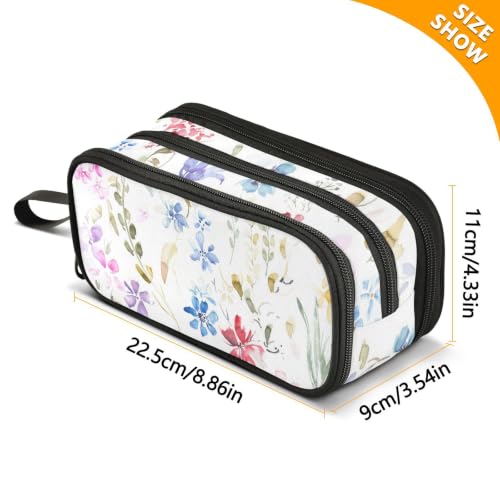 Image of Floral Flowers Large Capacity Pencil Case Pencil Pouch Pen Box
