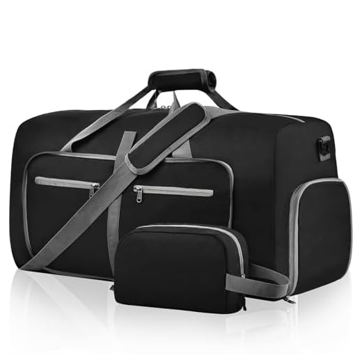 Felipe Varela 65L Duffle Bag with Shoes Compartment and Adjustable Strap,Foldable Travel Duffel Bags for Men Women,Waterproof Duffel Bags