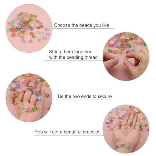 Cuentas de flores de cristal con perforación limpia para armar pulseras sin enredos 4