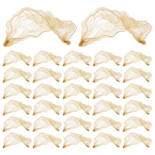 SOESFOUFU 50 redecillas elásticas para el cabello: redecilla invisible con borde elástico, malla reutilizable para pelucas, para mujeres, moños, servicio de comida, ballet.