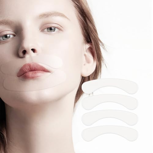 SexxLady Lot de 4 pansements anti-rides pour le visage - Pour rides des lèvres - Réduit les rides et les ridules - Réutilisables - Convient à tous les types de peau