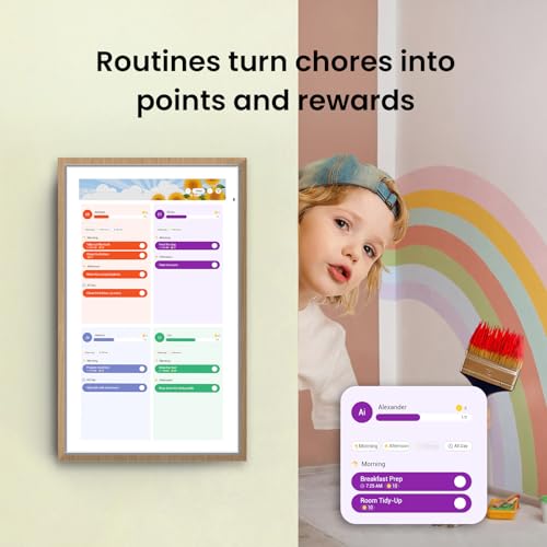 ApoloSign 15.6-inch Digital Calendar: Dual Mode Calendar with Google Play & Multi-calendar Sync, Electronic Planner & Chore Chart, Smart Touchscreen, Interactive Display for Family Schedules (Teak, 15.6") - Image 6
