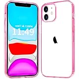 JJGoo Compatiable with iPhone 11 Case Clear, Transparent Shockproof Phone Case, Slim Anti-Scratch Hard PC Back Protective Cover Bumper, Transparent Pink