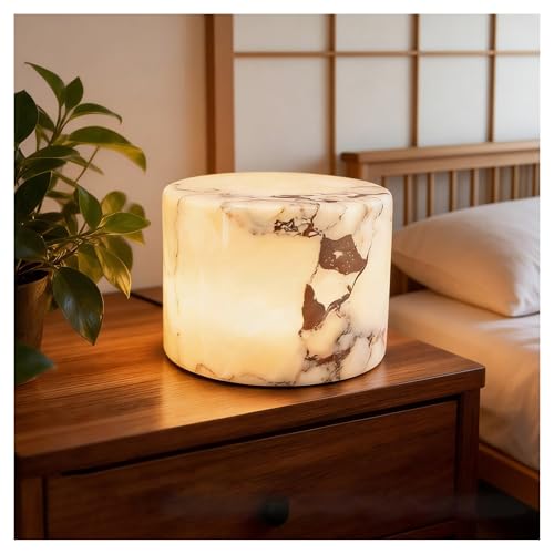 Lámpara de mesa táctil de mármol con luz LED recargable y brillo cálido regulable en 3 niveles