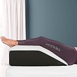 Leg Rest Wedge Pillow - Memory Foam Clinical Therapeutic Grade Post Surgery Bed Rest Recovery Leg Back Hip Pain Circulation Elevating Leg Pillow COLOUR: White Black