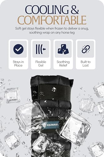 Image of Equinavia Cool Relief Therapy Equine Ice Boots for Horses, Adjustable Gel Cooling Wraps, Reusable Horse Ice Boots, Soothing Support for Recovery, Tendons and Ligaments Soreness After Exercise - 2Pack